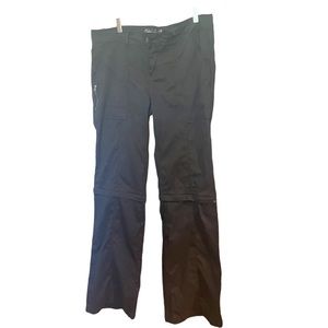 Prana Women's Size 14 Long Convertible Hiking Nylon Stretch Pants Black